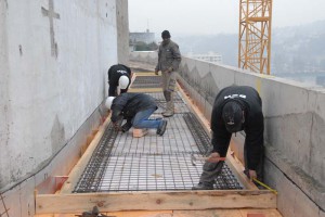 Préparation dallage de roulement sur toit terrasse    